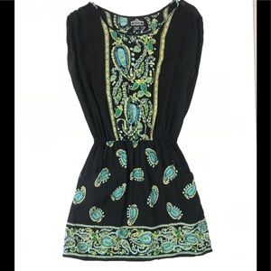 Angie black summer dress short sleeve size medium